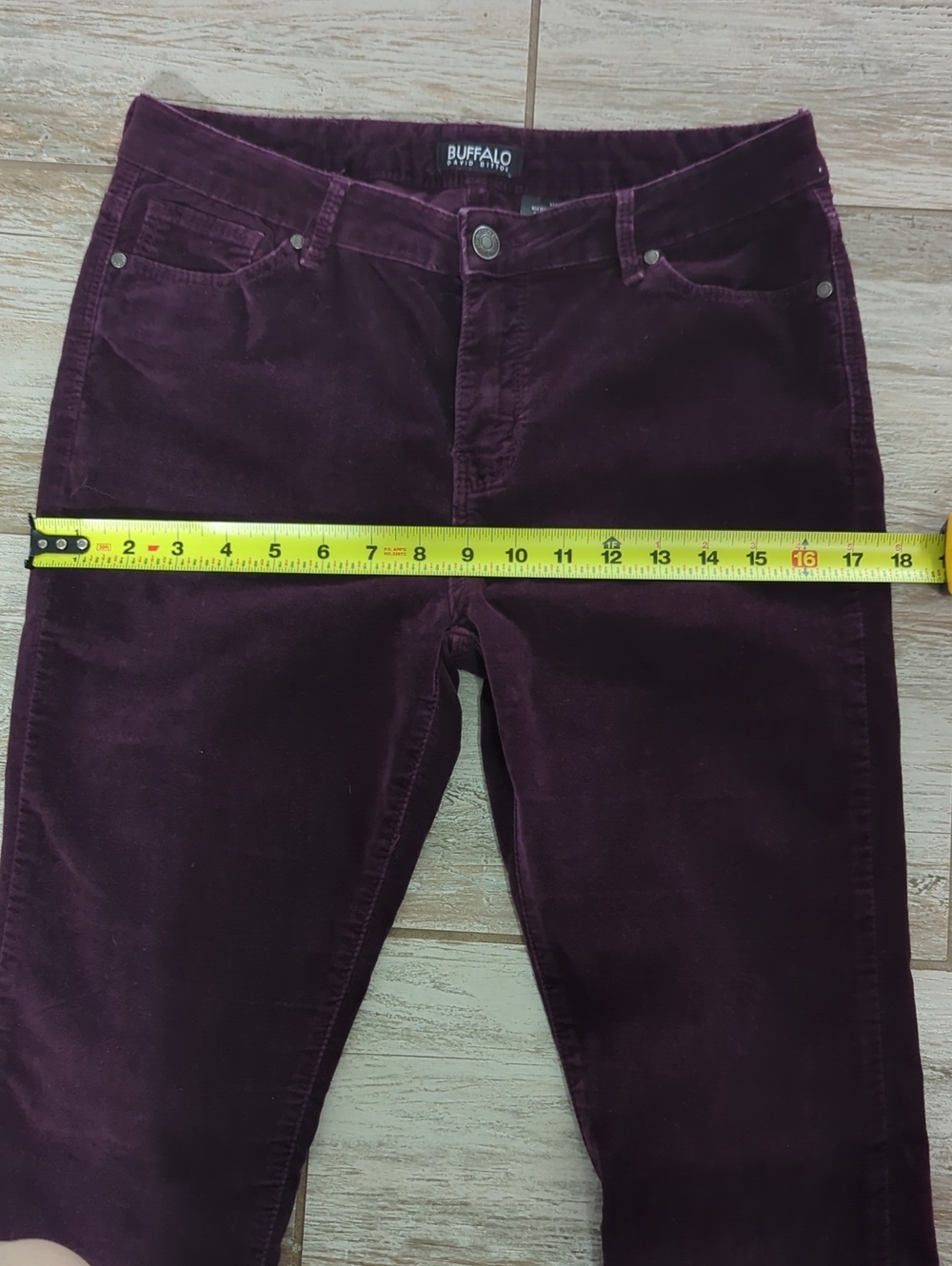 Buffalo David Bitton Purple/Merlot Wine Velvet Skinny Jeans Flocked Denim - Picture 11 of 12